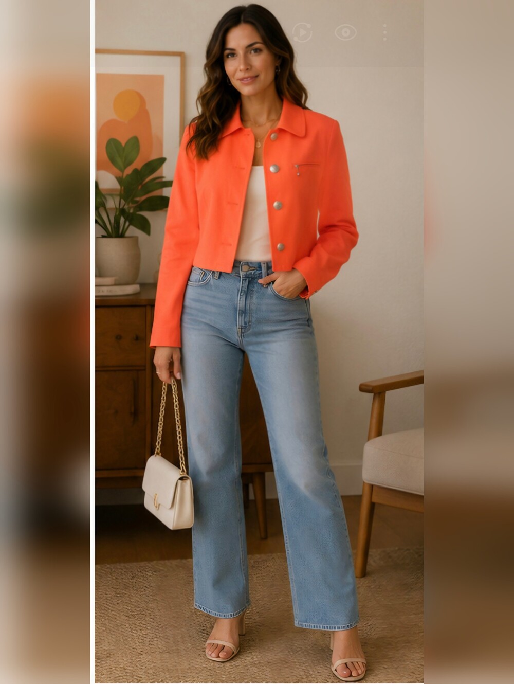 Petite Sophisticate Neon Coral Cropped Blazer Jacket Vintage 90s USA Sz S ...